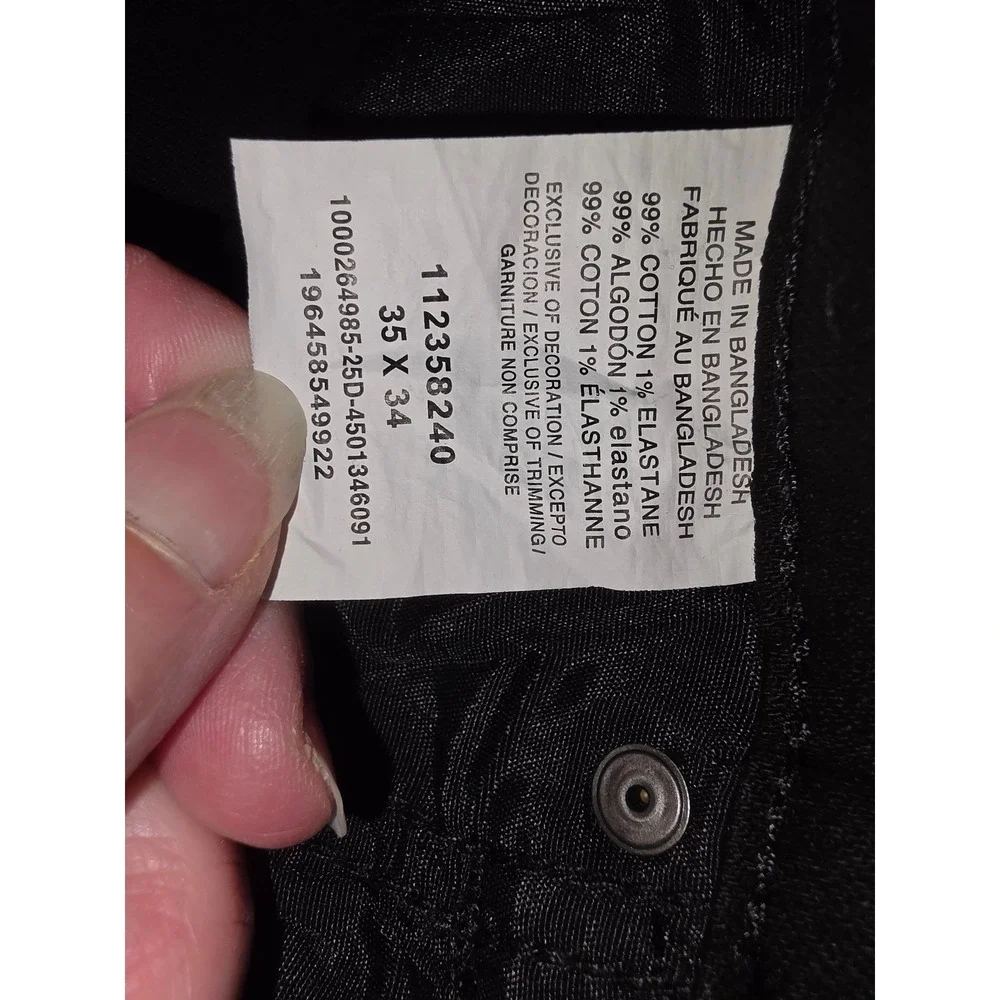 Wrangler Retro Slim Straight Jeans Mens 35x34 Black Stretch Denim 88MWZ